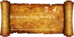 Kratochvilla Arnót névjegykártya